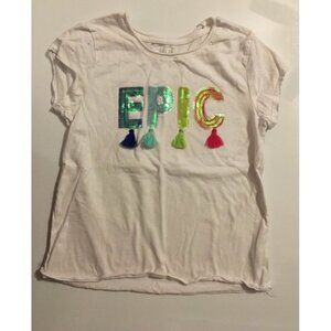 Kidpik Girls “Epic” White T Shirt Size Small 7/8
